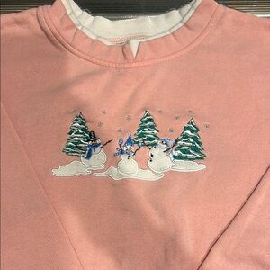 Woman’s 1x pink winter vintage sweatshirt crew neck